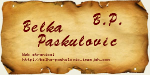 Belka Paskulović vizit kartica
